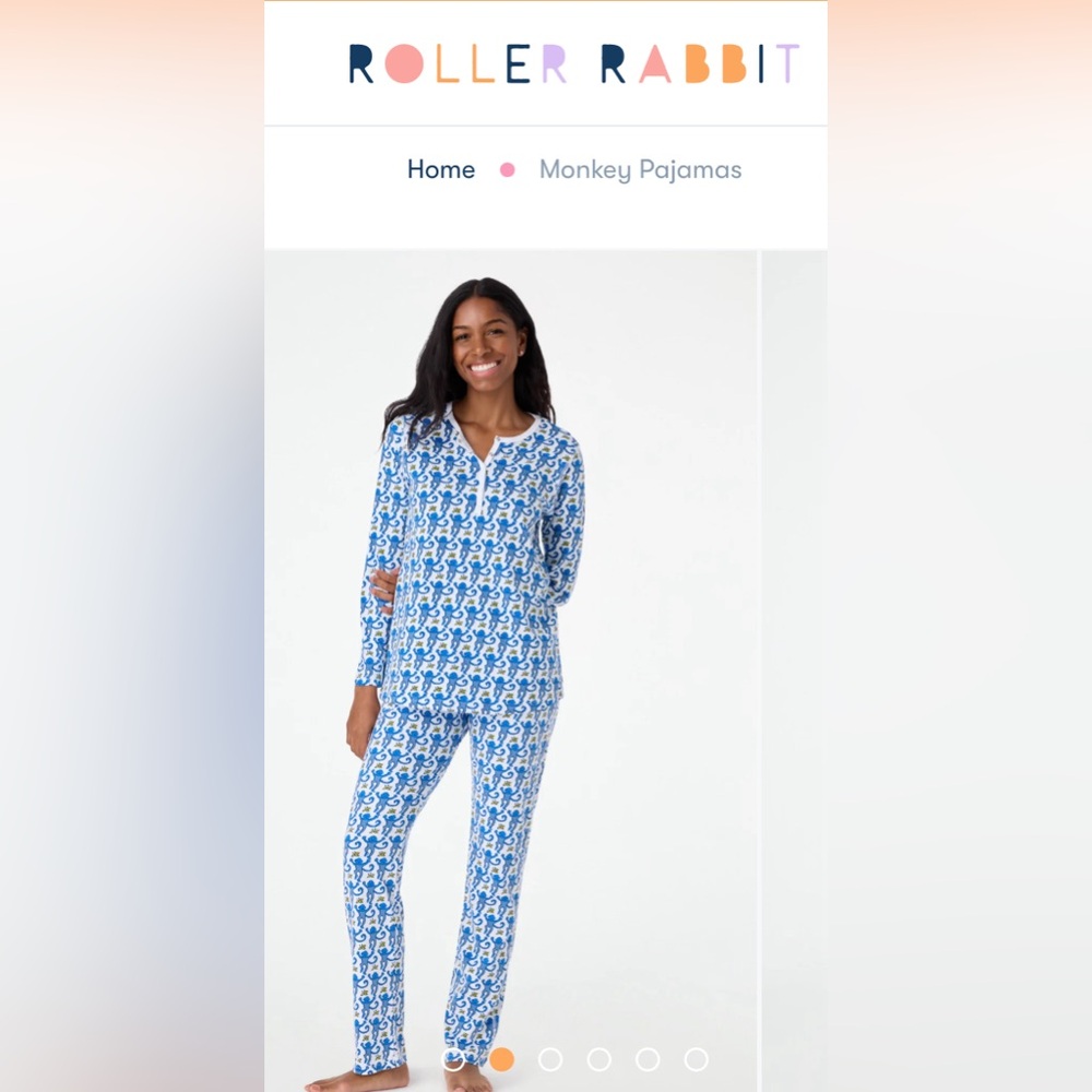 Roller Rabbit Blue Monkey Pajamas